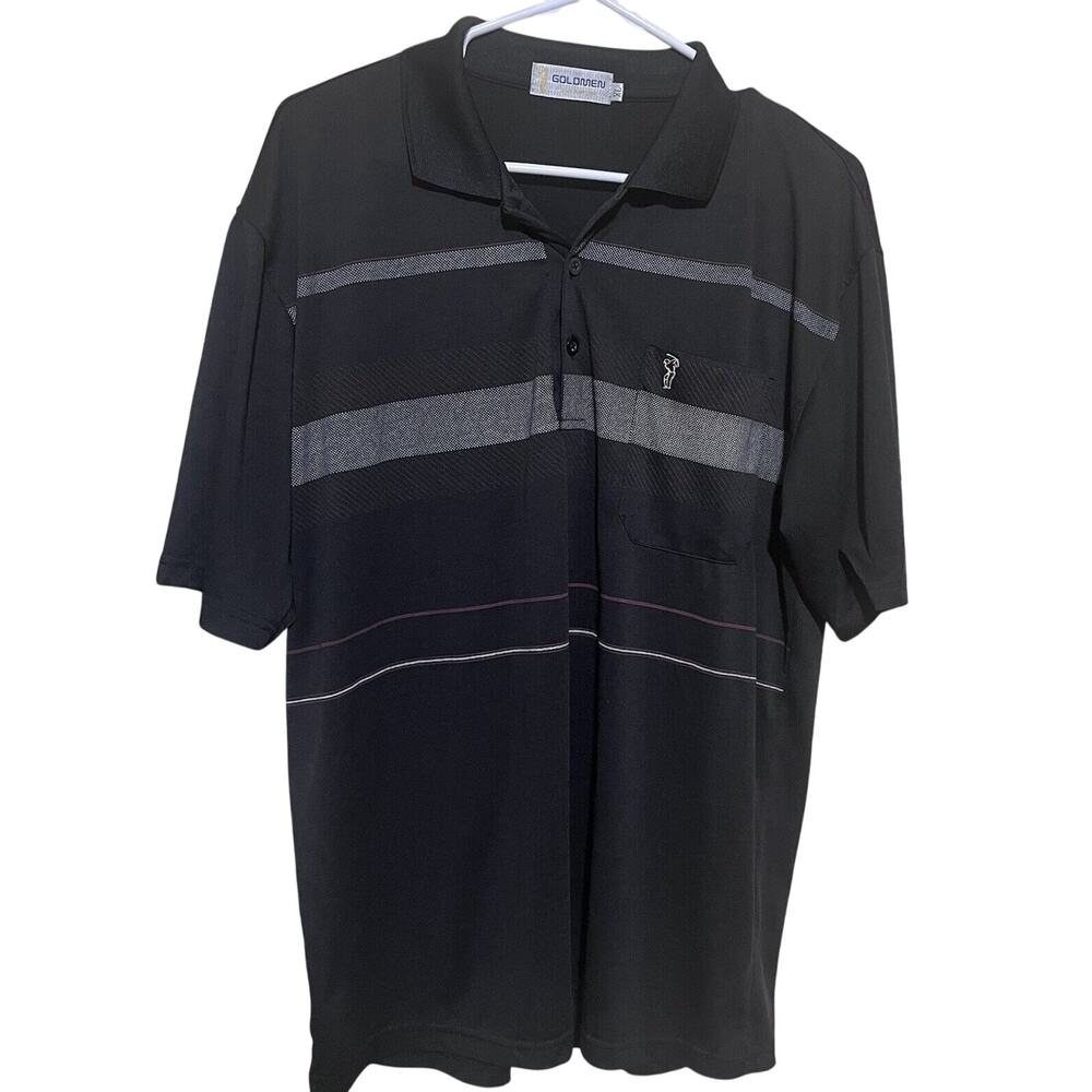 Black Polo Shirt Mens XL Golf Performance Goldmen Xiuxianfushi